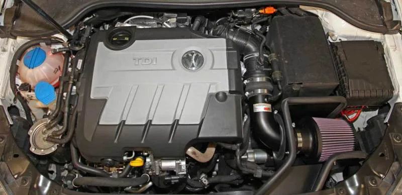 K&N 13-14 Volkswagen Jetta TDI 2.0L Typhoon Short Ram Intake - Back View