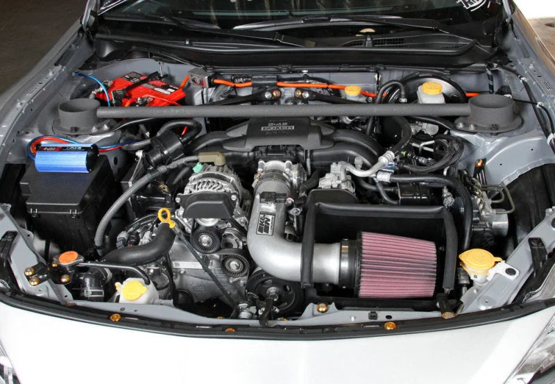 K&N 13 Subaru BRZ 2.0L / 13 Scion FR-S 2.0L Silver 69 Series Typhoon Intake - Side View