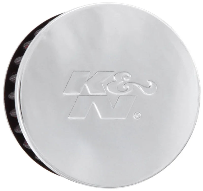 K&N 1.375 inch ID 3 inch OD 2.5 inch H Clamp On Crankcase Vent Filter - Installation View