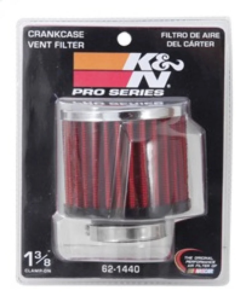 K&N 1.375 inch ID 3 inch OD 2.5 inch H Clamp On Crankcase Vent Filter - Additional View 6