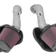 Load image into Gallery viewer, K&amp;N 14-15 Infiniti Q50 3.7L V6 Dual Silver Typhoon Short Ram Intakes - Main Product View
