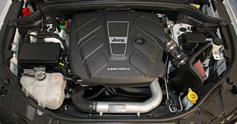 K&N 14-15 Jeep Grand Cherokee 3.0L V6 Turbo Diesel Performance Intake Kit - Side View