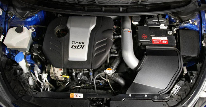 K&N 14-16 Kia Forte Coup L4-1.6L F/I Silver Typhoon Short Ram Intake - Side View