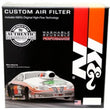 Load image into Gallery viewer, K&amp;N 14in Red Custom Air Cleaner Assembly - 5.125in ID x 14in OD x 3.75in H x 1.25in Drop Base - Side View