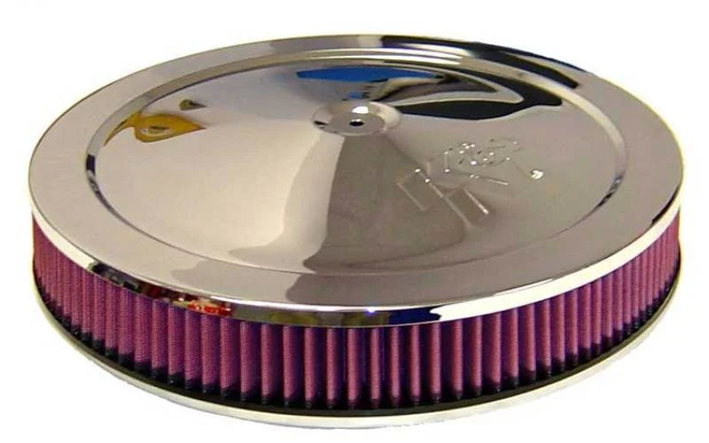 K&N 14in Red Custom Air Cleaner Assembly - 5.125in ID x 14in OD x 3.87in H - Main Product View