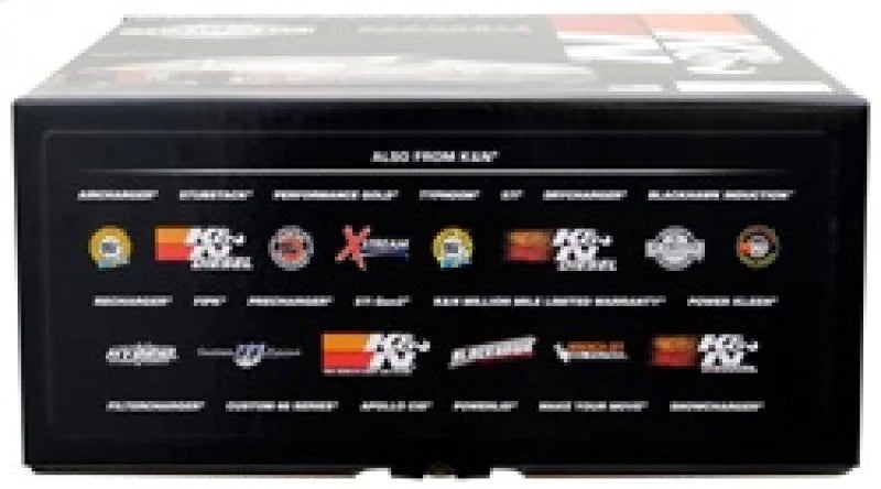 K&N 14in Red Custom Air Cleaner Assembly - 5.125in ID x 14in OD x 3.87in H - Back View