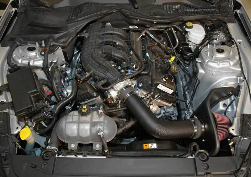 K&N 15-17 Ford Mustang 3.7L V6 F/I Performance Intake Kit - Side View