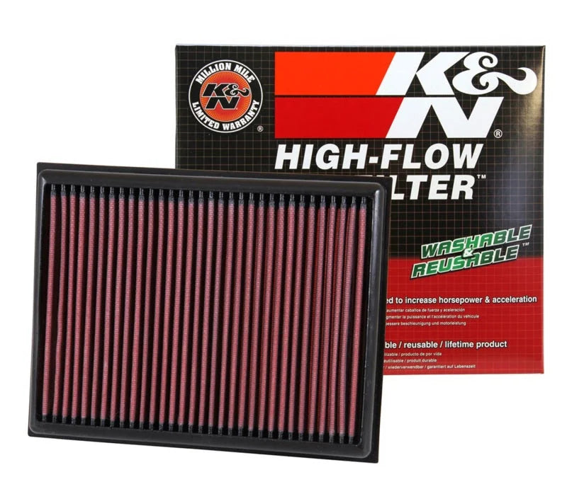 K&N 15-17 Nissan NP300 L4-2.3L DSL Drop In Air Filter - Side View