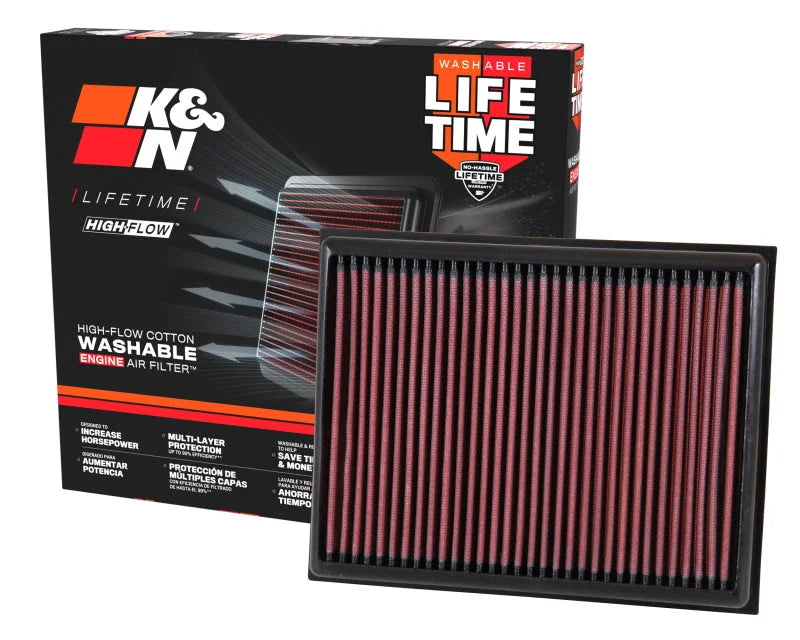 K&N 15-17 Nissan NP300 L4-2.3L DSL Drop In Air Filter - Back View