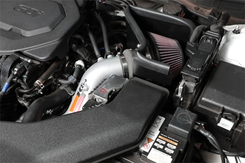 K&N 15-18 Hyundai Sonata L4-2.4L F/I Silver Typhoon Short Ram Intake - Side View