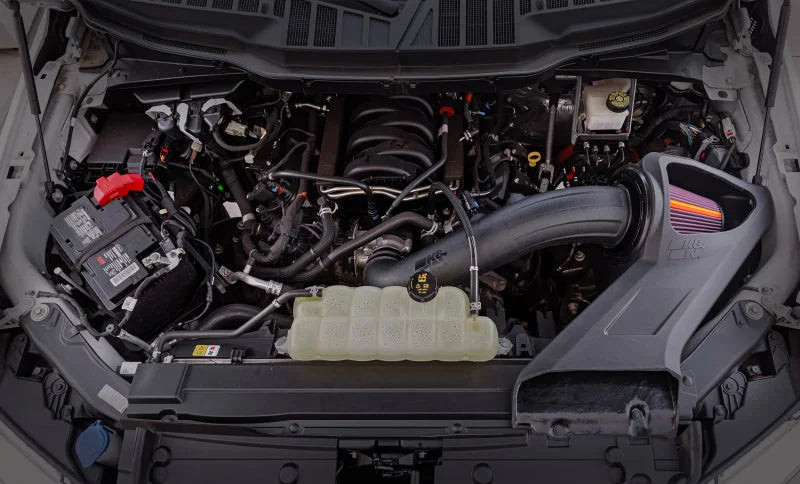 K&N 15-20 Ford F150 V8-5.0 L Performance Air Intake System - Side View