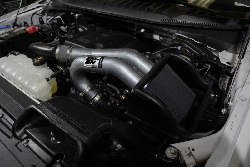 K&N 15-23 Ford F-150 (Incl. Raptor) 2.7L/3.5L V6 Performance Air Intake System - Side View