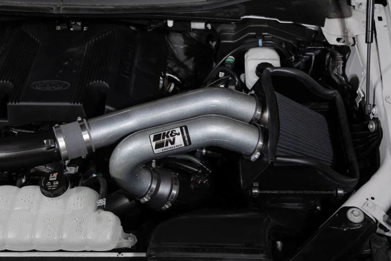 K&N 15-23 Ford F-150 (Incl. Raptor) 2.7L/3.5L V6 Performance Air Intake System - Installation View