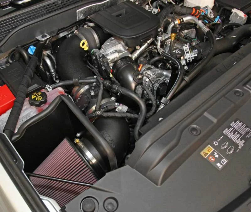 K&N 15 GMC Sierra 2500/3500HD 6.6L V8 AirCharger Performance Intake - Side View