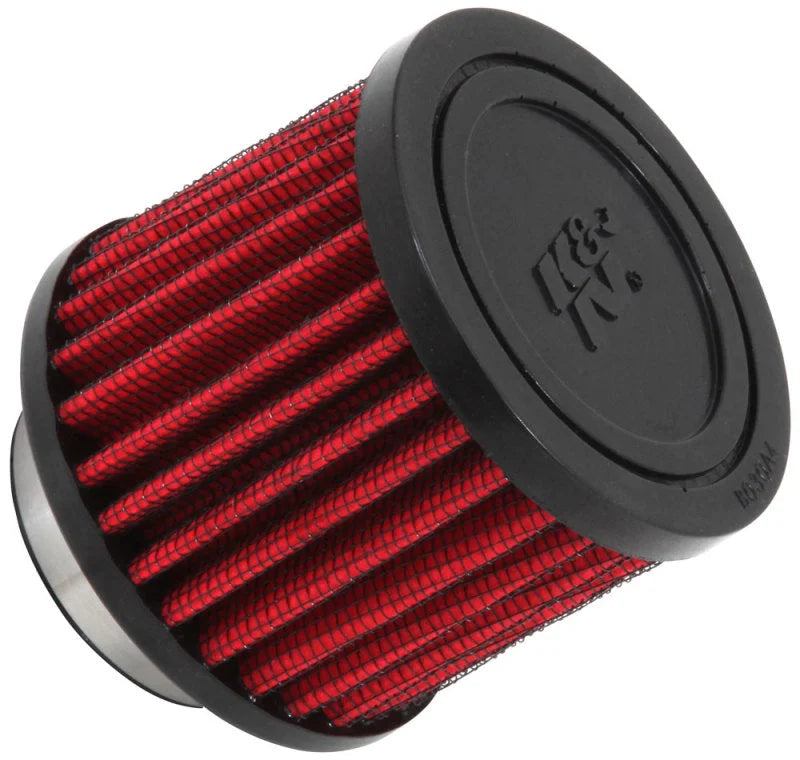 K&N 1.5in Flange ID x 3in OD x 2.5in H Rubber Base Crankcase Vent Filter - Side View