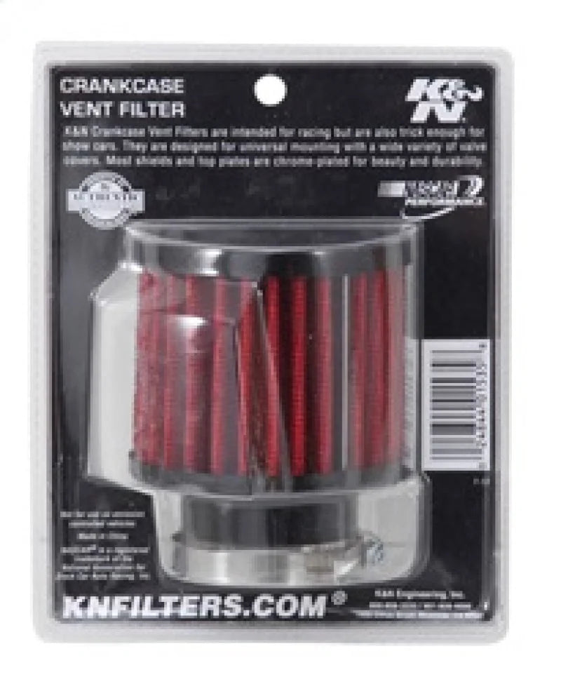 K&N 1.5in Flange ID x 3in OD x 2.5in H Rubber Base Crankcase Vent Filter - Installation View