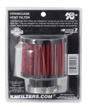Load image into Gallery viewer, K&amp;N 1.5in Flange ID x 3in OD x 2.5in H Rubber Base Crankcase Vent Filter - Installation View