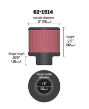 Load image into Gallery viewer, K&amp;N 1.5in Flange ID x 3in OD x 2.5in Height Clamp On Crankcase Vent Filter - Installation View