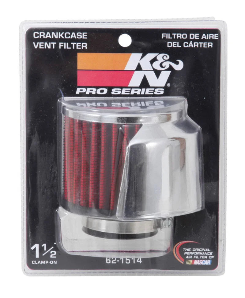 K&N 1.5in Flange ID x 3in OD x 2.5in Height Clamp On Crankcase Vent Filter - Additional View 7