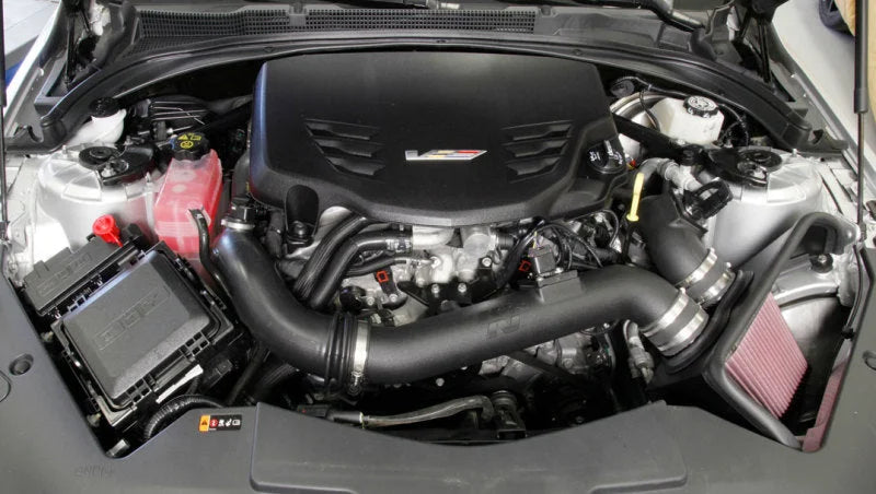 K&N 16-17 Cadillac ATS-V 3.6L V6 Twin Turbo Performance Intake Kit - Back View