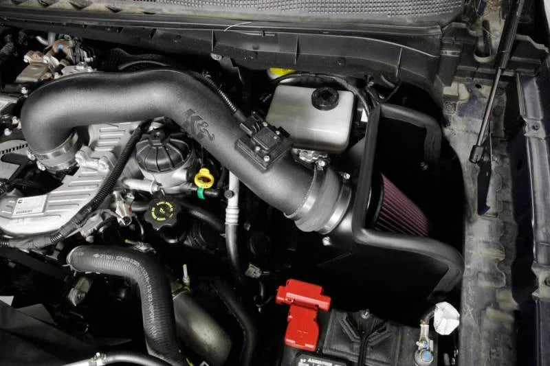 K&N 16-17 Nissan Titan XD V8-5.0L DSL 63 Series AirCharger Performance Intake - Back View