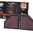 Load image into Gallery viewer, K&amp;N 16-19 BMW 750i L6-4.4L F/I Replacement Drop In Air Filter - Back View