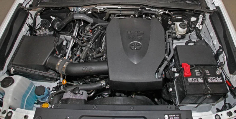 K&N 16-19 Toyota Tacoma V6-3.5L Performance Air Intake System - Back View