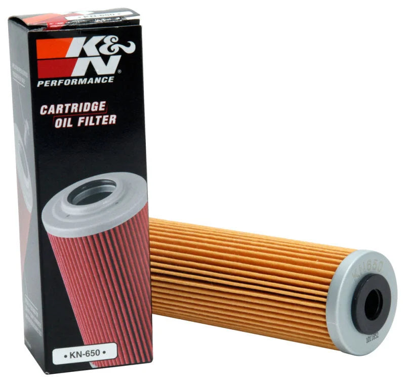 K&N 1.625in OD x 5.05in H Oil Filter - Installation View