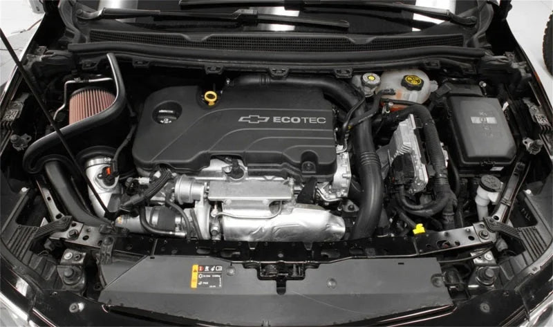 K&N 17-18 Chevy Cruze 1.4L Turbo Silver Typhoon Short Ram Intake - Side View