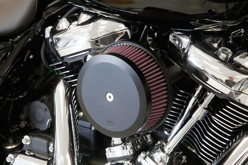 K&N 17-18 Harley Davidson Road Glide Hammer Black Street Metal Intake System - Back View