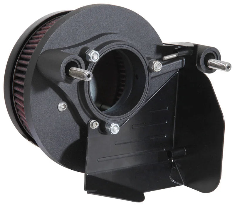 K&N 17-18 Harley Davidson Road Glide Hammer Black Street Metal Intake System - Installation View
