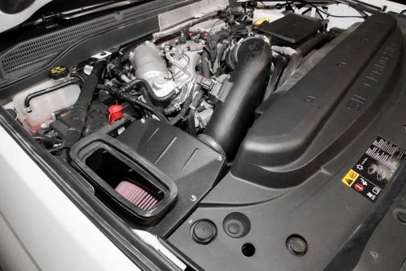 K&N 17-19 Chevrolet/GMC 2500/3500 HD V8-6.6L DSL Performance Intake Kit - Back View