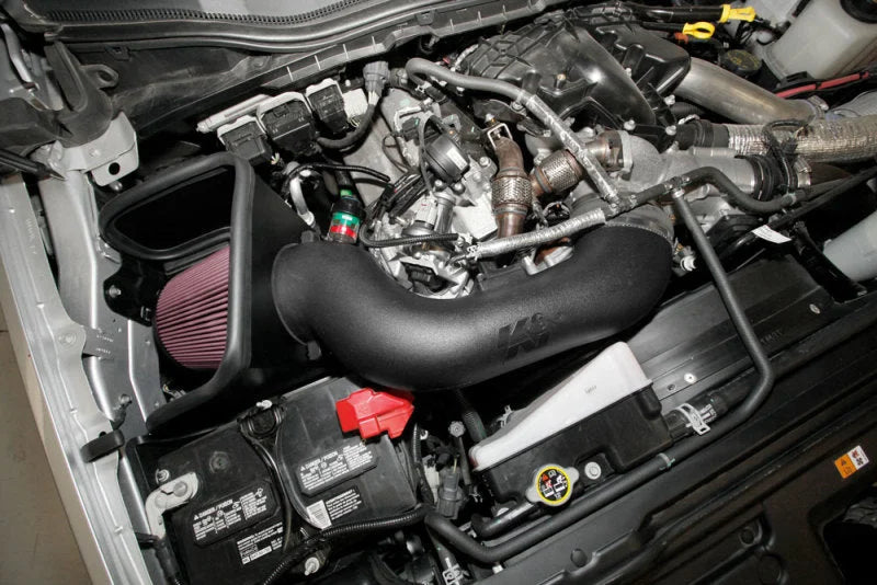 K&N 17-19 Ford F Super Duty V8 6.7L DSL Performance Air Intake System - Back View