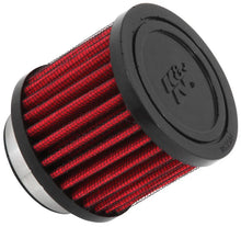Load image into Gallery viewer, K&amp;N 1.75 inch Vent 3 inch D 2.5 inch H Air Filter - Rubber Top - Side View