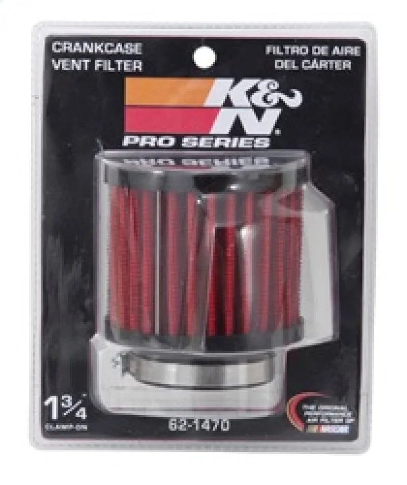 K&N 1.75 inch Vent 3 inch D 2.5 inch H Air Filter - Rubber Top - Back View