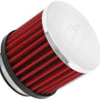 Load image into Gallery viewer, K&amp;N 1.75in Flange ID x 3in OD x 2.5in H Chrome Finish Rubber Base Crankcase Vent Filter - Side View