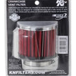 Load image into Gallery viewer, K&amp;N 1.75in Flange ID x 3in OD x 2.5in H Chrome Finish Rubber Base Crankcase Vent Filter - Installation View