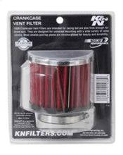 Load image into Gallery viewer, K&amp;N 1.75in Flange ID x 3in OD x 2.5in H Chrome Finish Rubber Base Crankcase Vent Filter - Installation View