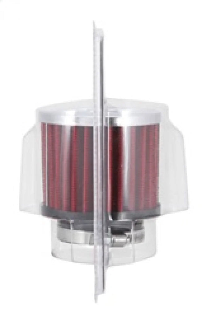 K&N 1.75in Flange ID x 3in OD x 2.5in H Chrome Finish Rubber Base Crankcase Vent Filter - Additional View 5