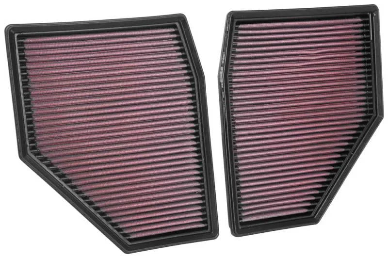 K&N 18-19 BMW M5 V8 4.4L F/I Turbo Replacement Air Filter (Two Per Box) - Side View