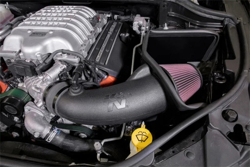 K&N 18-19 Jeep Grand Cherokee Trackhawk V8-6.2L F/I AirCharger Performance Intake - Back View