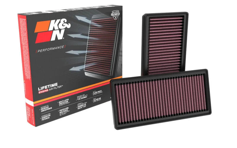 K&N 18-23 Mercedez Benz G500/G550/GLS580/GLE580/S560/S580 Drop In Air Filter - Back View