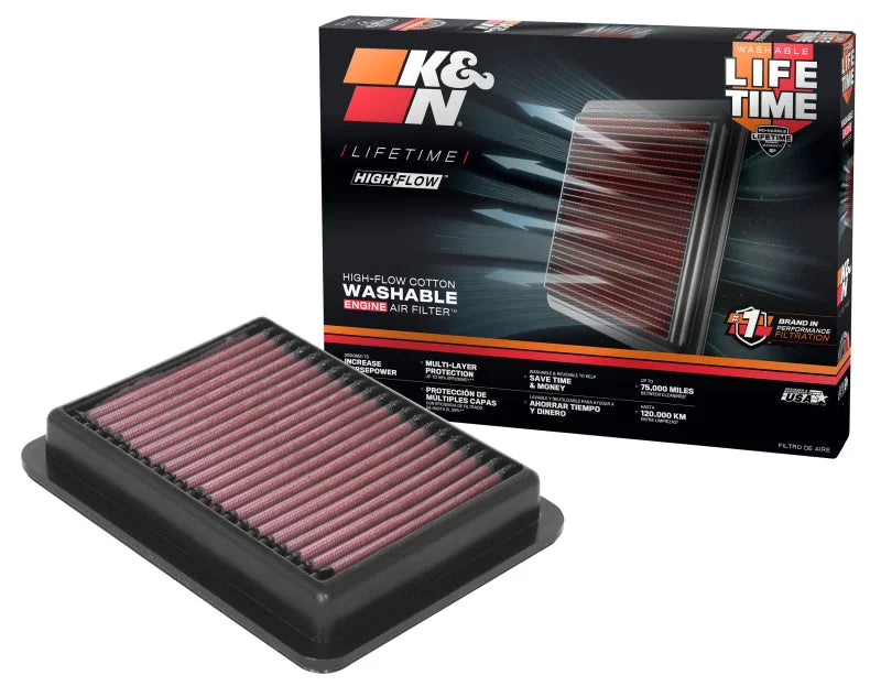 K&N 19-21 Mazda 3 2.0L L4 F/I Replacement Air Filter - Back View