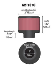 Load image into Gallery viewer, K&amp;N 1in Flange ID x 2in OD x 1.5 inch H Rubber Base Crankcase Vent Filter - Main Product View