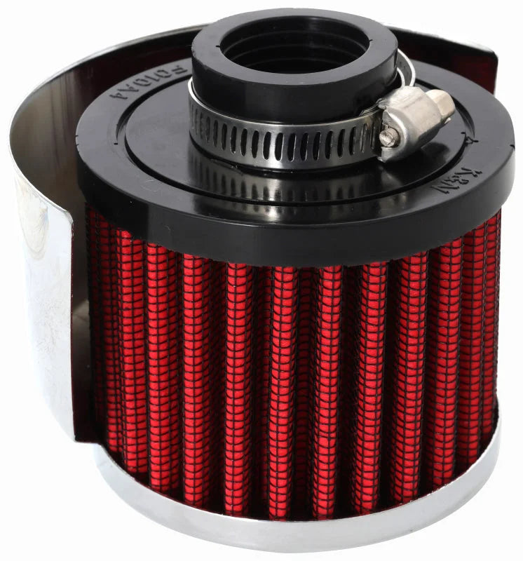 K&N 1in Flange ID x 3in OD x 2.5in Height Clamp On Crankcase Vent Filter - Side View