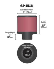 Load image into Gallery viewer, K&amp;N 1in Flange L x 3in OD x 2.5in Height Clamp On Crankcase Vent Filter - Back View