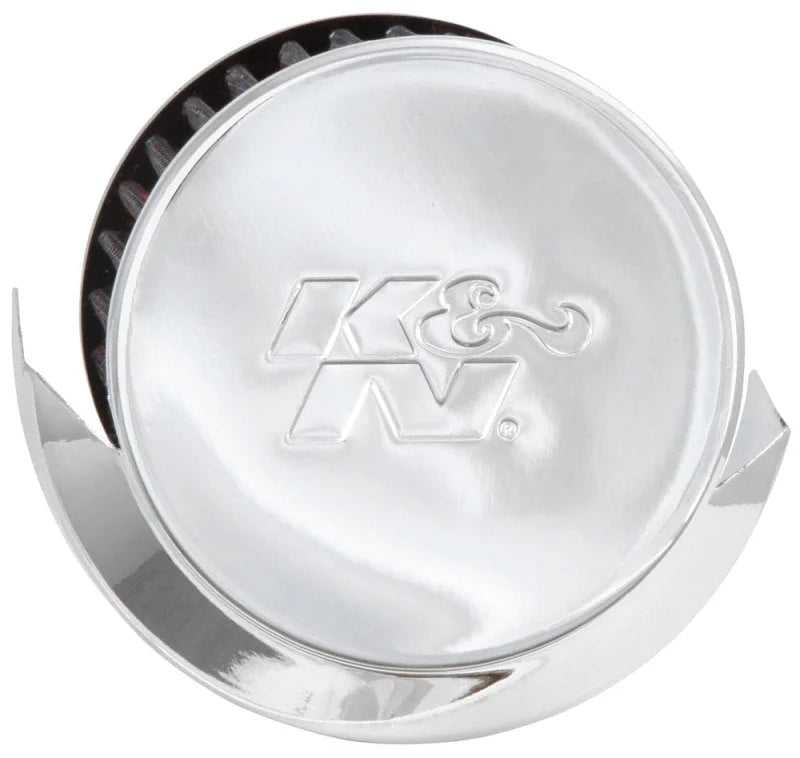 K&N 1in Flange L x 3in OD x 2.5in Height Clamp On Crankcase Vent Filter - Installation View