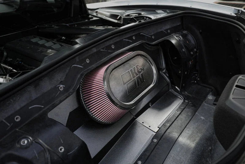 K&N 20-21 Chevrolet Corvette Stingray 6.2L V8 F/I AirCharger Performance Intake System - Back View
