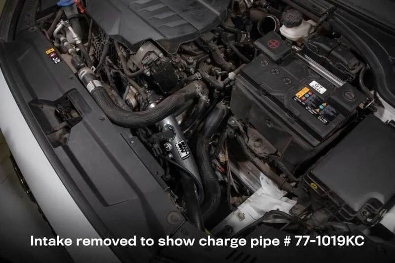 K&N 20-22 Hyundai Veloster N 2.0L L4 Aluminum Charge Pipe Kit - Gunmetal Gray - Installation View