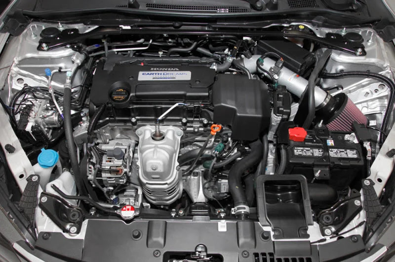 K&N 2013-14 Honda Accord 2.4L L4 69 Series Typhoon Air Intake System - Silver Cold Air Intake Kit - Back View